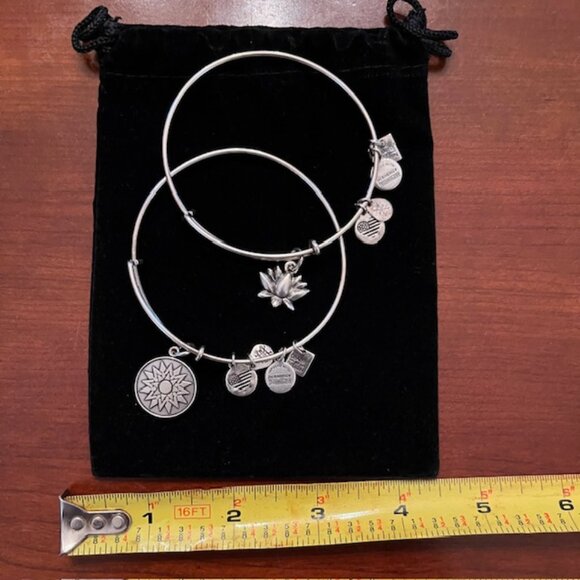 2 Alex and Ani Silver Toned Bangle Bracelets - Picture 7 of 7